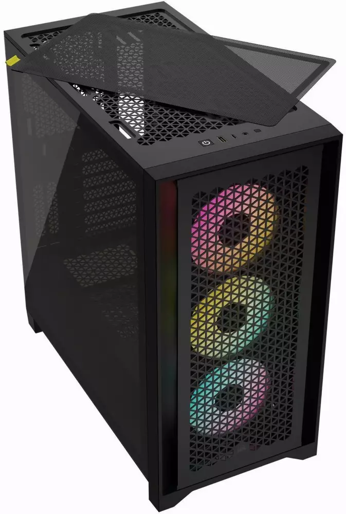 Кутия Corsair iCUE 4000D RGB Airflow Mid Tower Tempered Glass Black - CC-9011240-WW