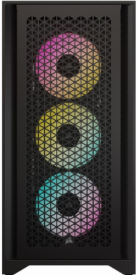 Кутия Corsair iCUE 4000D RGB Airflow Mid Tower Tempered Glass Black - CC-9011240-WW