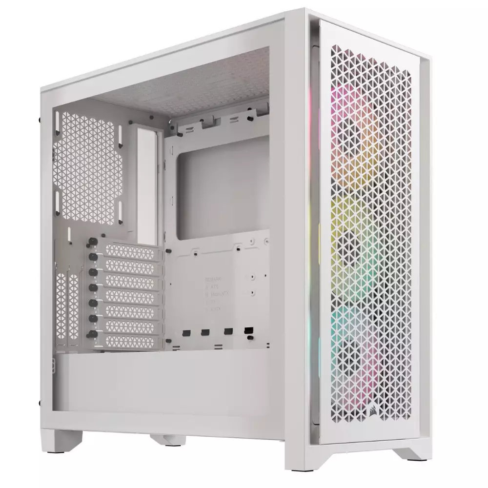 Кутия Corsair iCUE 4000D RGB Airflow Mid Tower Tempered Glass White - CC-9011241-WW