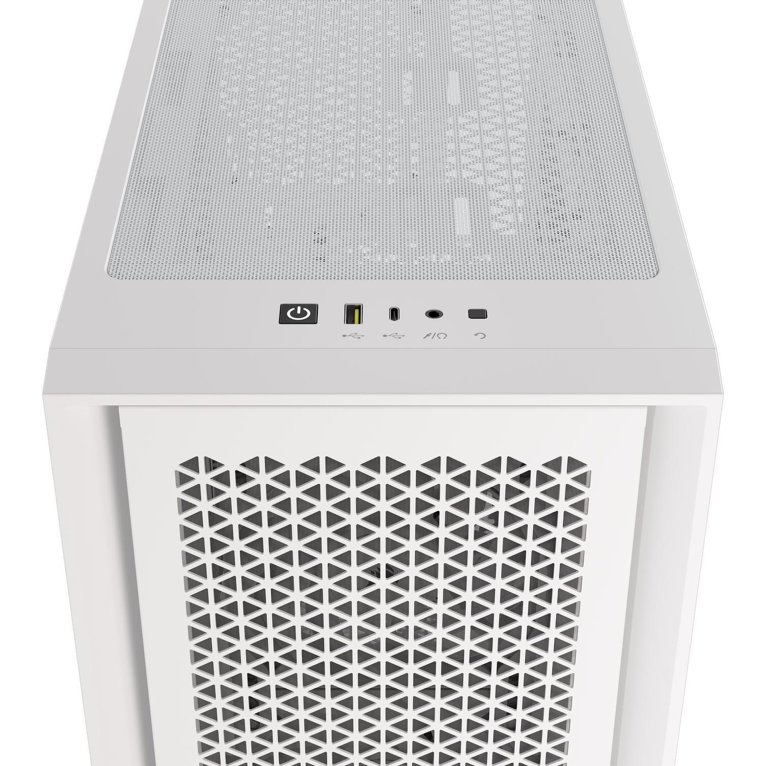 Кутия Corsair iCUE 4000D RGB Airflow Mid Tower Tempered Glass White - CC-9011241-WW