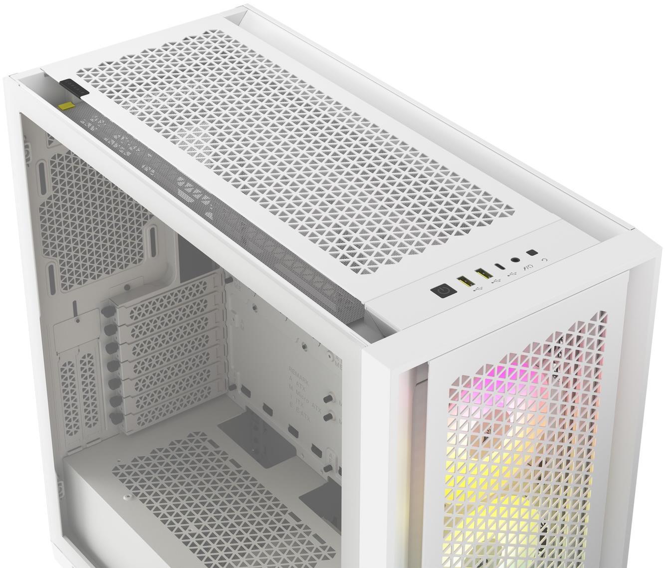 Кутия Corsair iCUE 5000D RGB Airflow Mid Tower Tempered Glass White - CC-9011243-WW