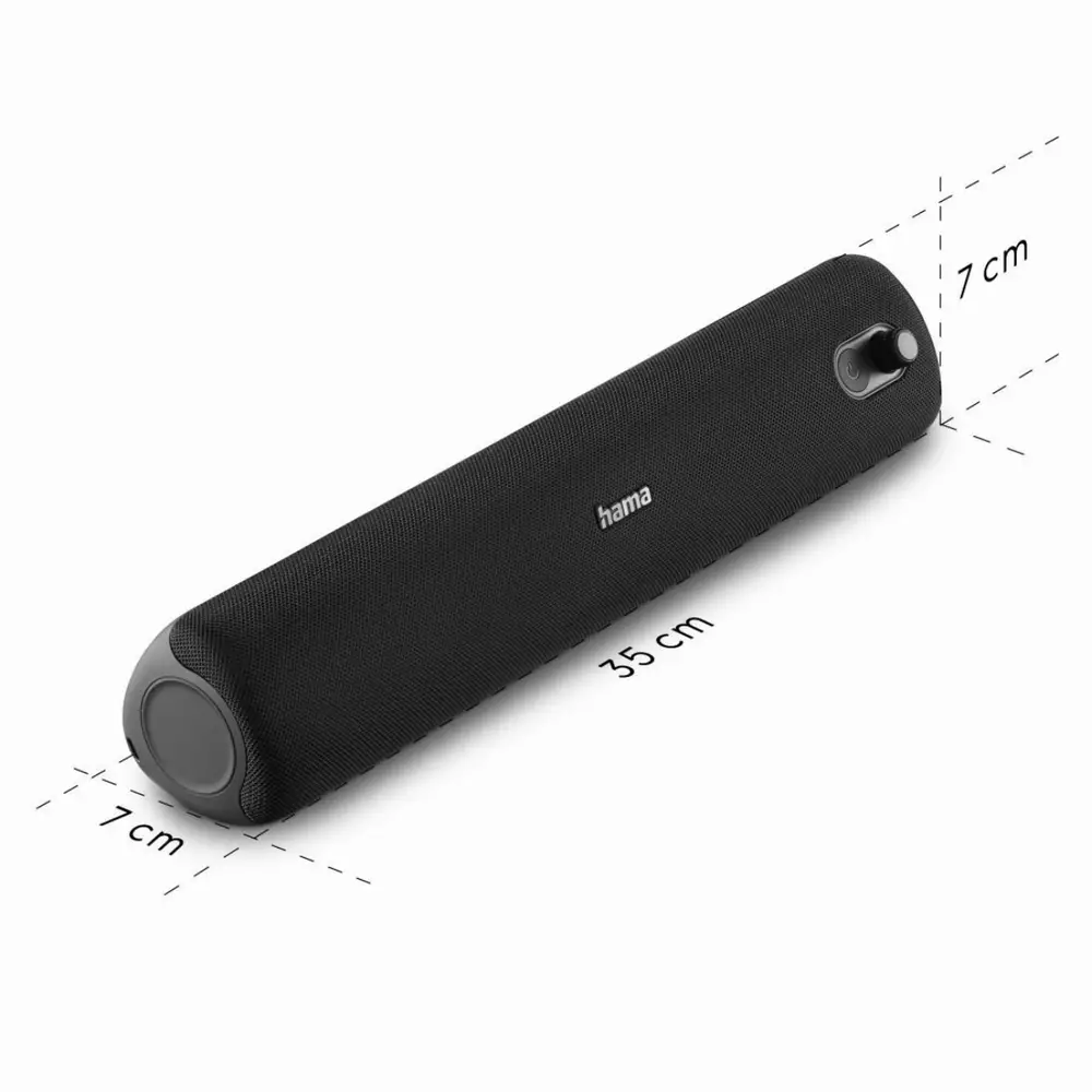 Hama Блутут мобилна колонка "PipeRoll 3.0", водоустойчив IPX5, еквалайзер, 20W, черен
