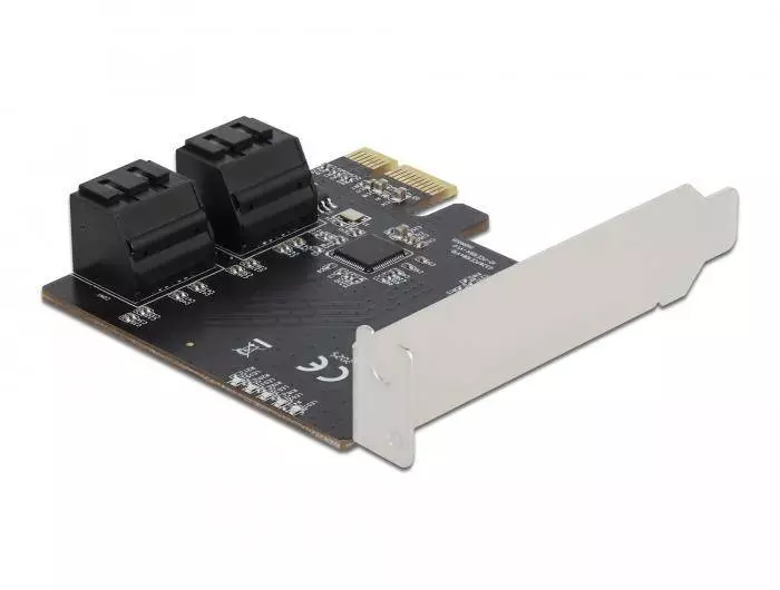 Karte Delock, PCI Express x1 zu 4 port SATA, Low Profile