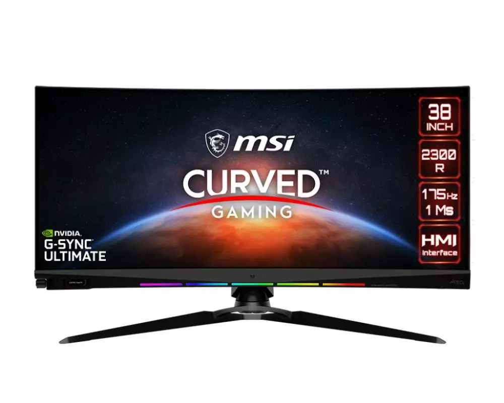 Монитор MSI Optix MEG381CQR Plus 37.5" Gaming Curved, IPS, UWQHD+ 3840x1600, 175Hz, 1ms, RGB, G-Sync Ultimate