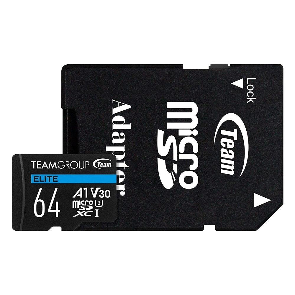 Карта памет Team Group A1 microSDXC 64GB, UHS-I Class 3, V30 + SD Адаптер