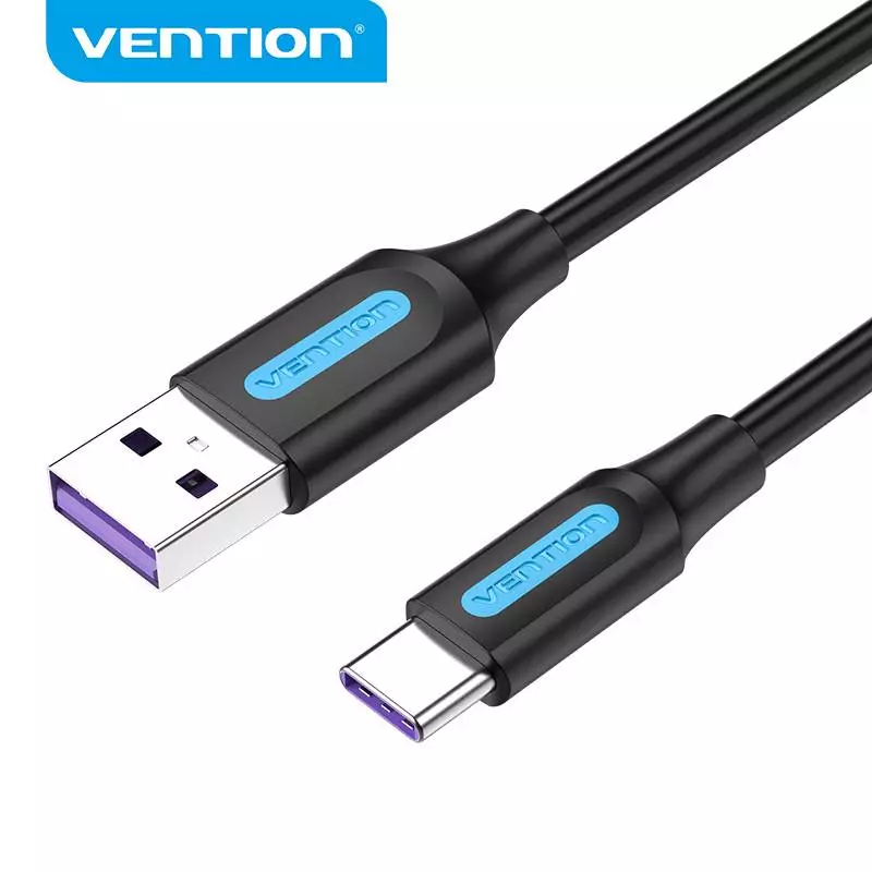 Vention Καλώδιο USB 3.1 Type-C / USB 2.0 AM - 1.5M Μαύρο 5A Γρήγορη Φόρτιση - CORBG