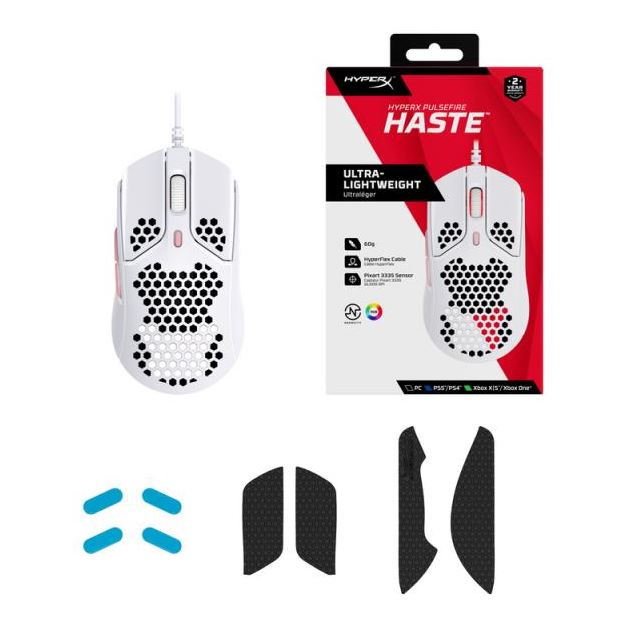 Геймърска мишка HyperX Pulsefire Hastе RGB USB 2.0 White/Pink