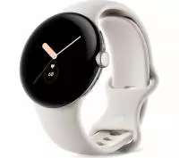 Смарт часовник Google Pixel Watch WiFi с Google Асистент - Silver, Chalk Strap