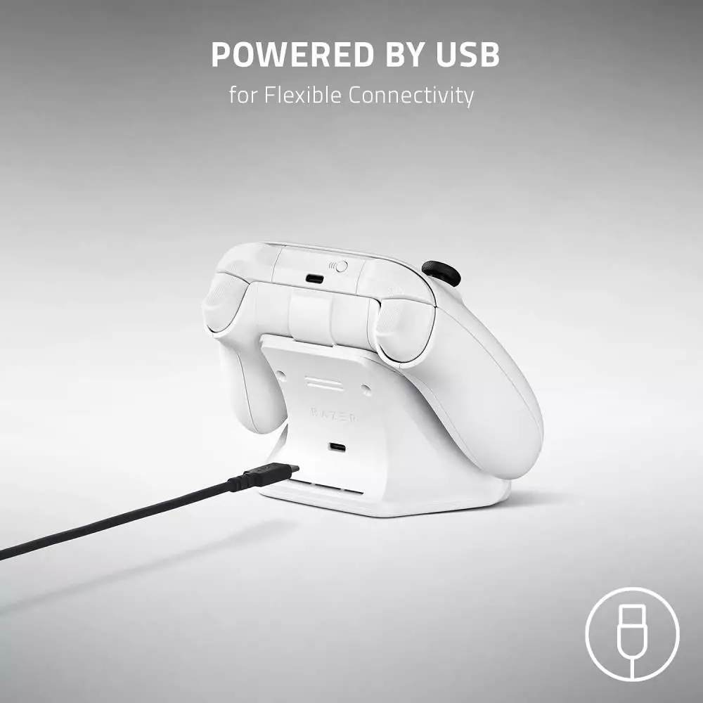 Стойка за зареждане Razer Universal Quick Charging Stand for Xbox Robot White за Xbox контролер- RC21-01750100-R3M1
