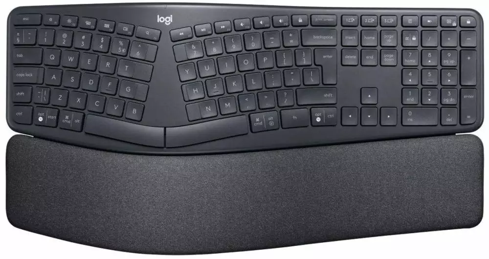 Tastatură wireless Logitech ERGO K860, Ergonomică, Gri