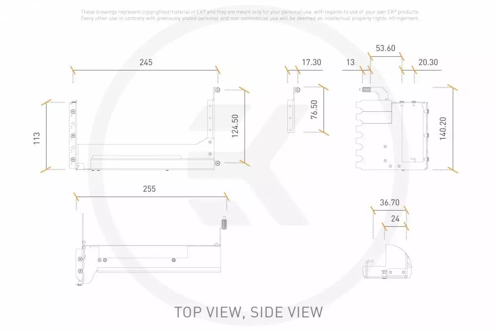 Бракет за вертикален монтаж на видео карта EK-Loop Vertical GPU Holder EVO - Gen4 Riser