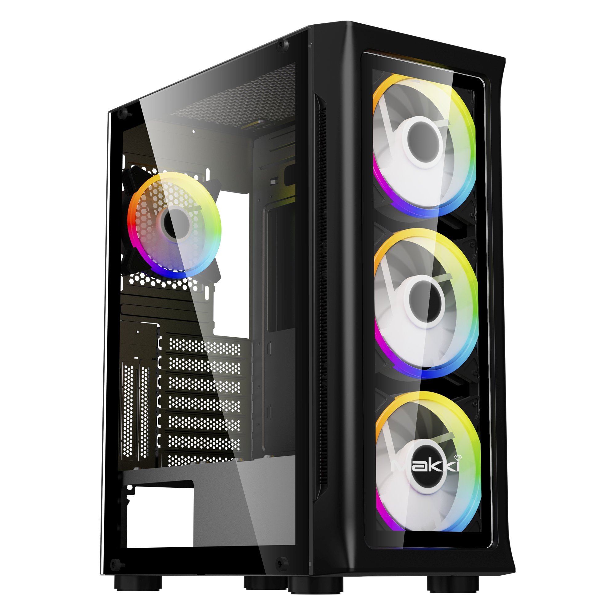 Кутия Makki M09 aRGB E-ATX Black Remote/4 Fans