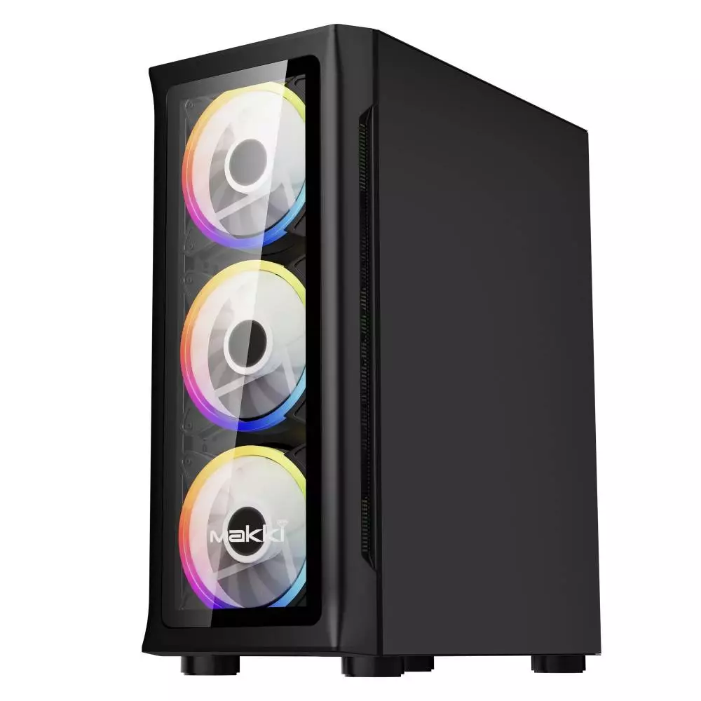Кутия Makki M09 aRGB E-ATX Black Remote/4 Fans