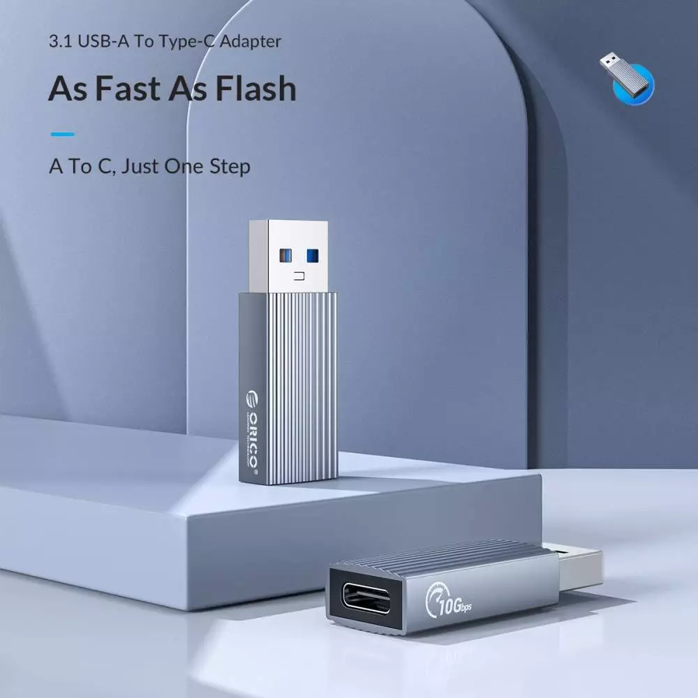 Orico Адаптер Adapter USB3.1 to Type-C (female) - AH-AC10-GY