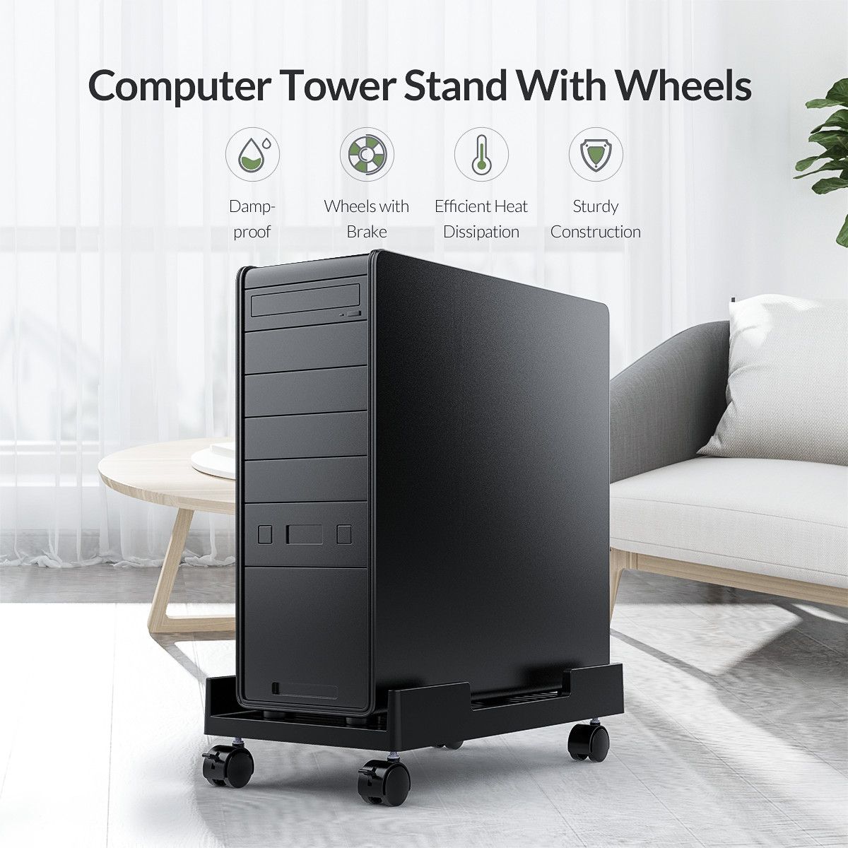 Orico поставка за компютър PC Stand - Computer Bracket - Water Restant, Black - CPB3-BK