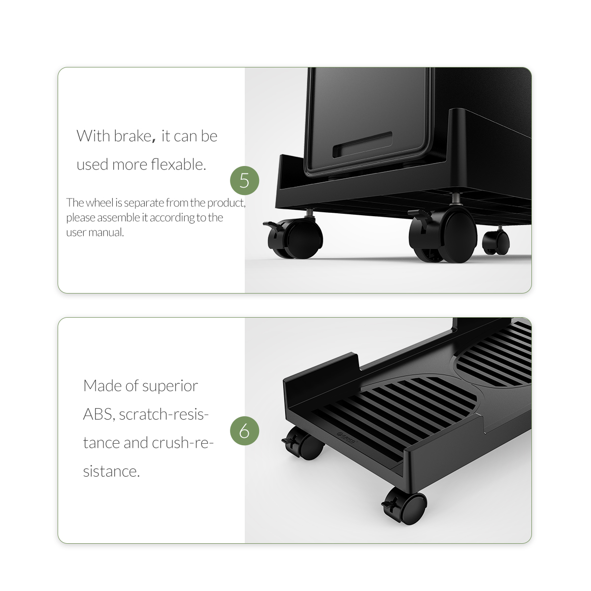 Orico поставка за компютър PC Stand - Computer Bracket - Water Restant, Black - CPB3-BK