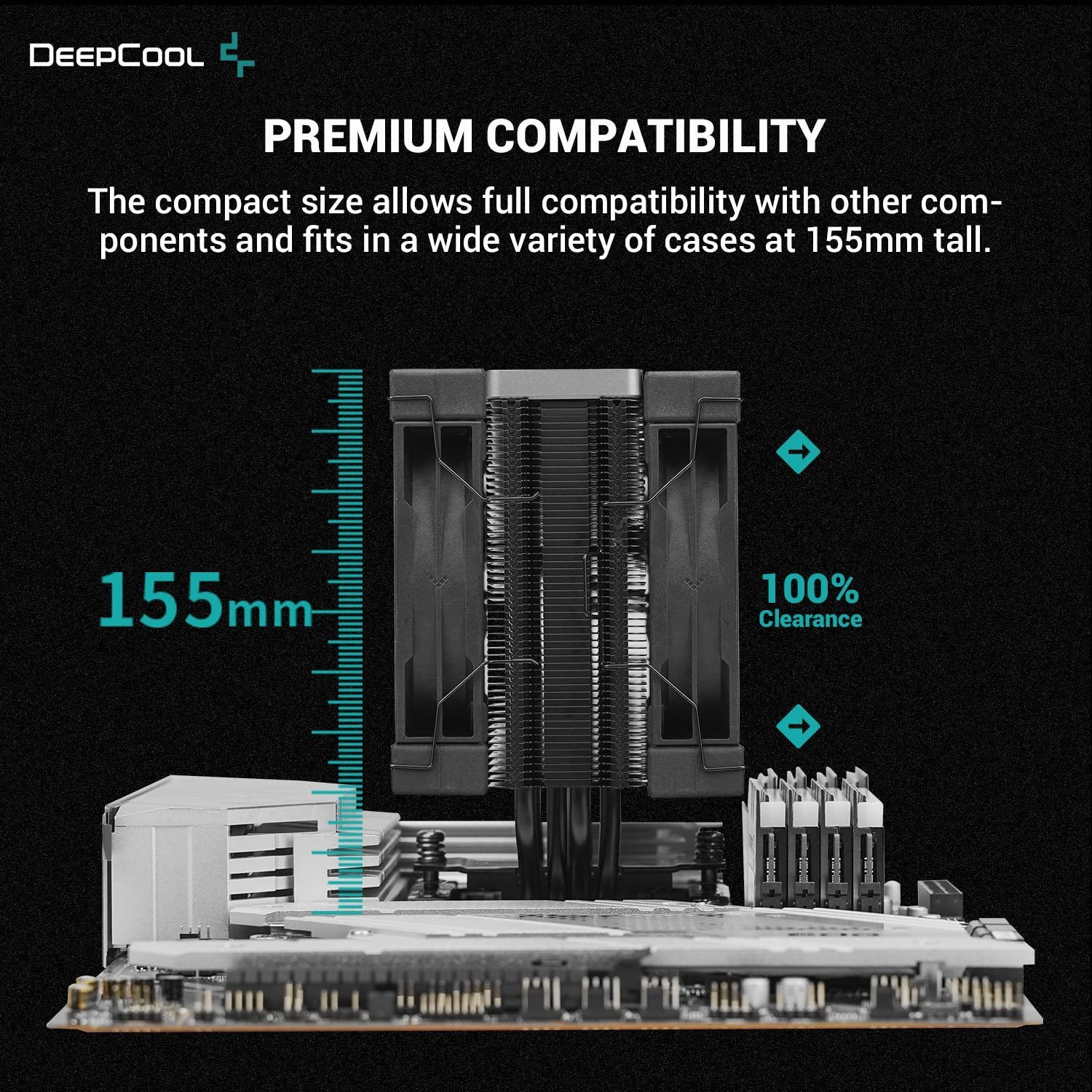 Охладител за процесор DeepCool AK400 Zero Dark Plus Dual-Fan CPU Cooler