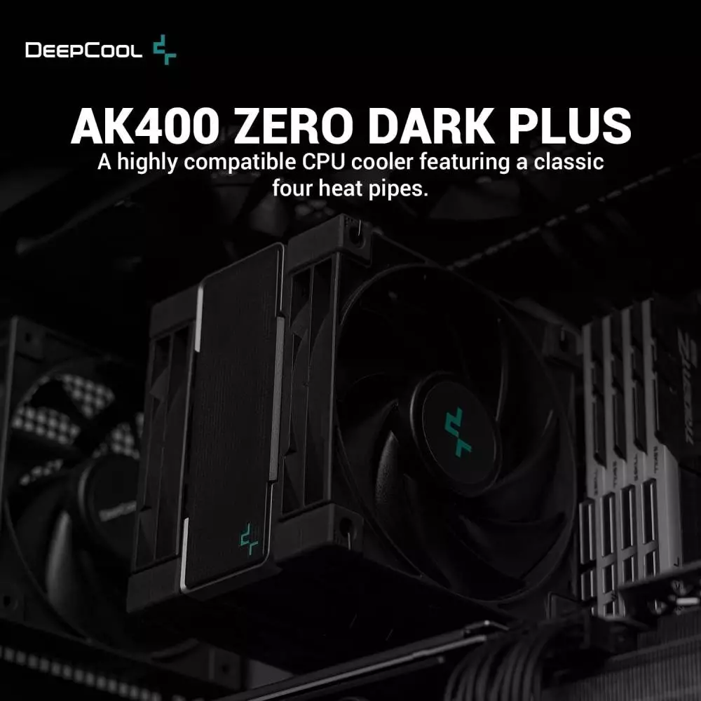 Охладител за процесор DeepCool AK400 Zero Dark Plus Dual-Fan CPU Cooler