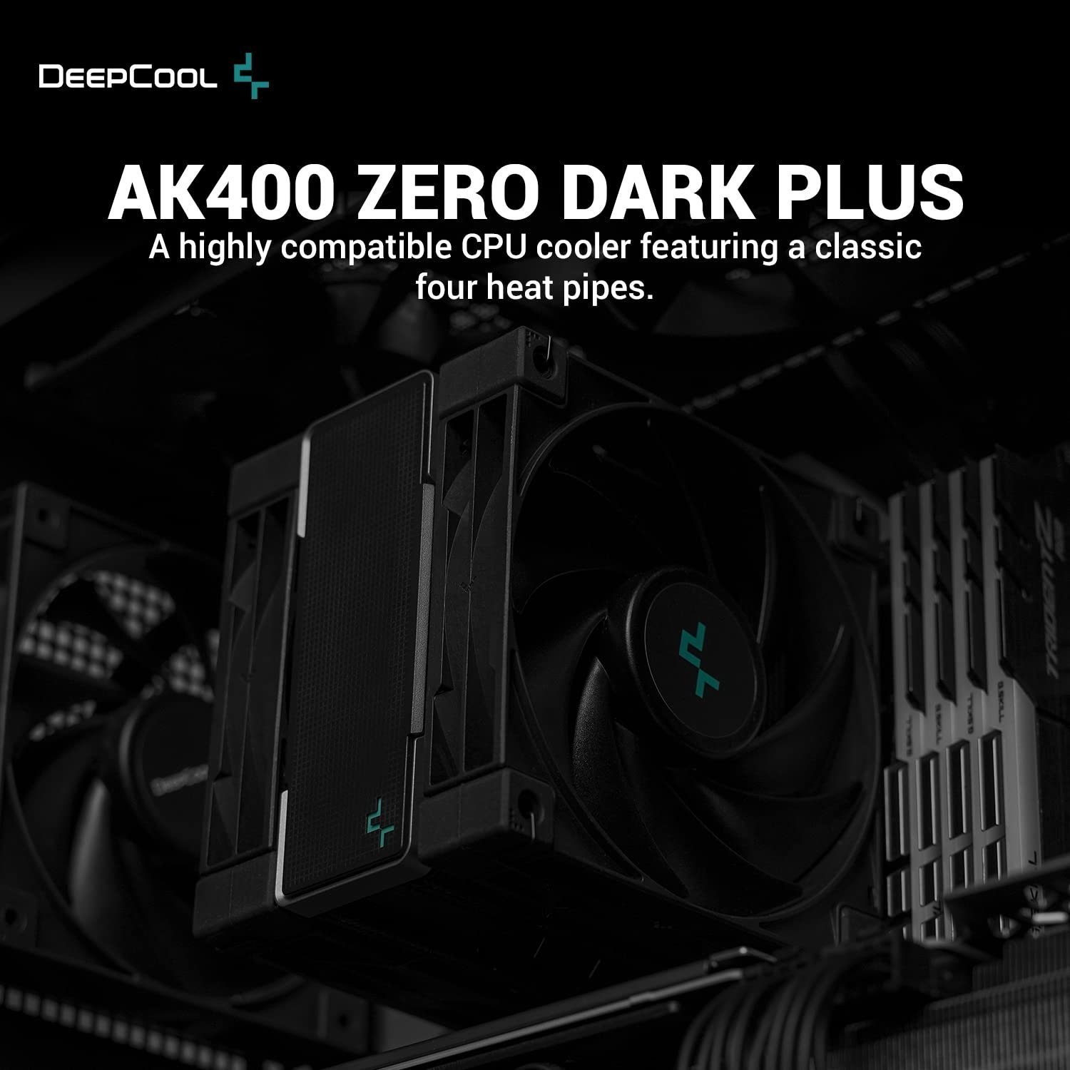 Охладител за процесор DeepCool AK400 Zero Dark Plus Dual-Fan CPU Cooler