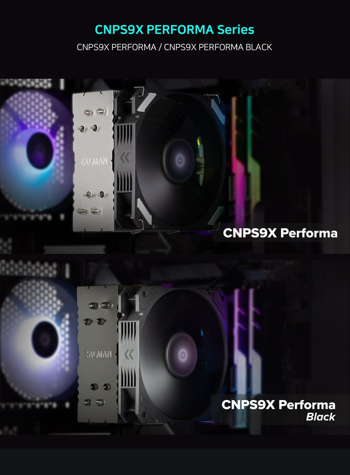 Охладител за процесор Zalman CNPS9X PERFORMA BLACK CPU Cooler