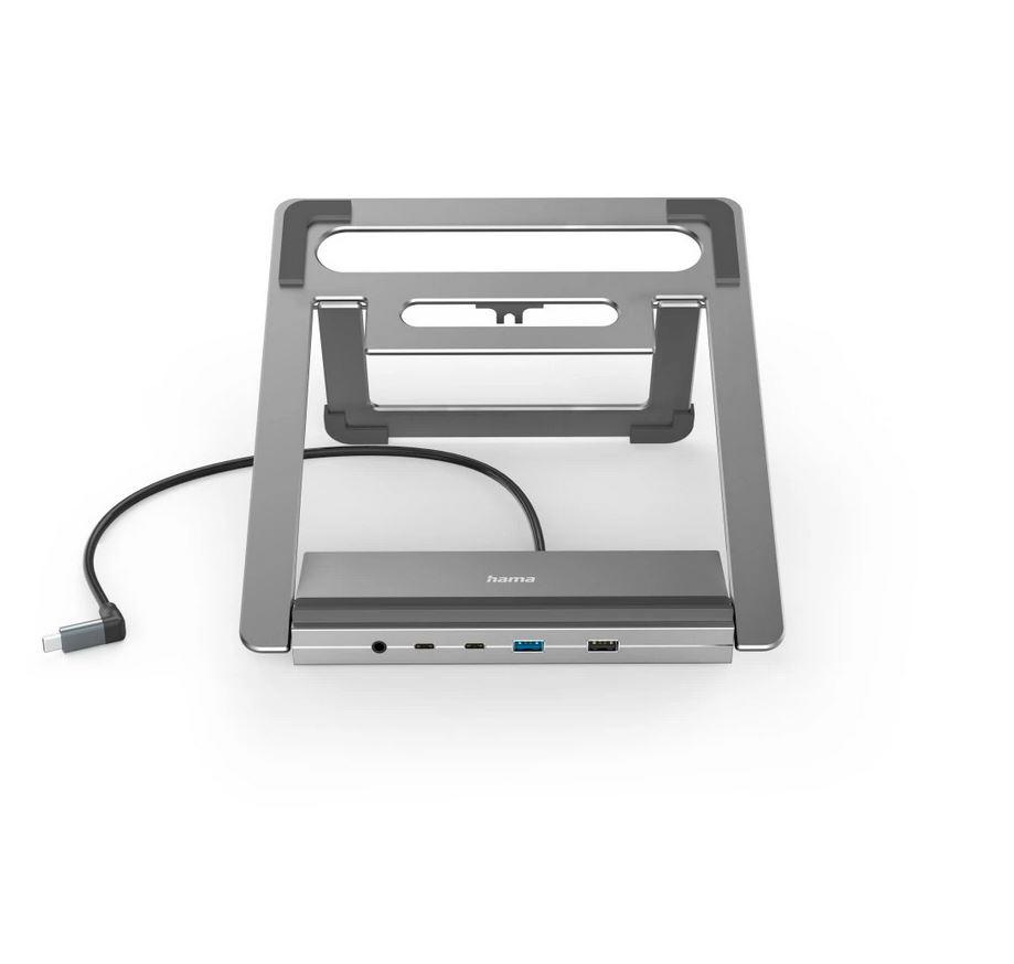 Hama "Connect2Office Stand" USB-C докинг станция, стойка за лаптоп, 12 порта