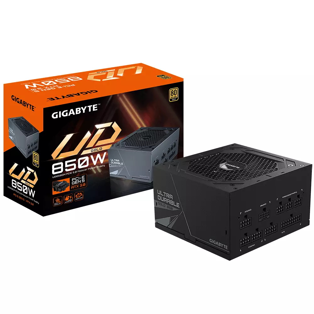 Захранване Gigabyte UD850GM PG5 (850W) 80 Plus Gold, Modular, ATX 3.0, PCIe 5.0 Ready
