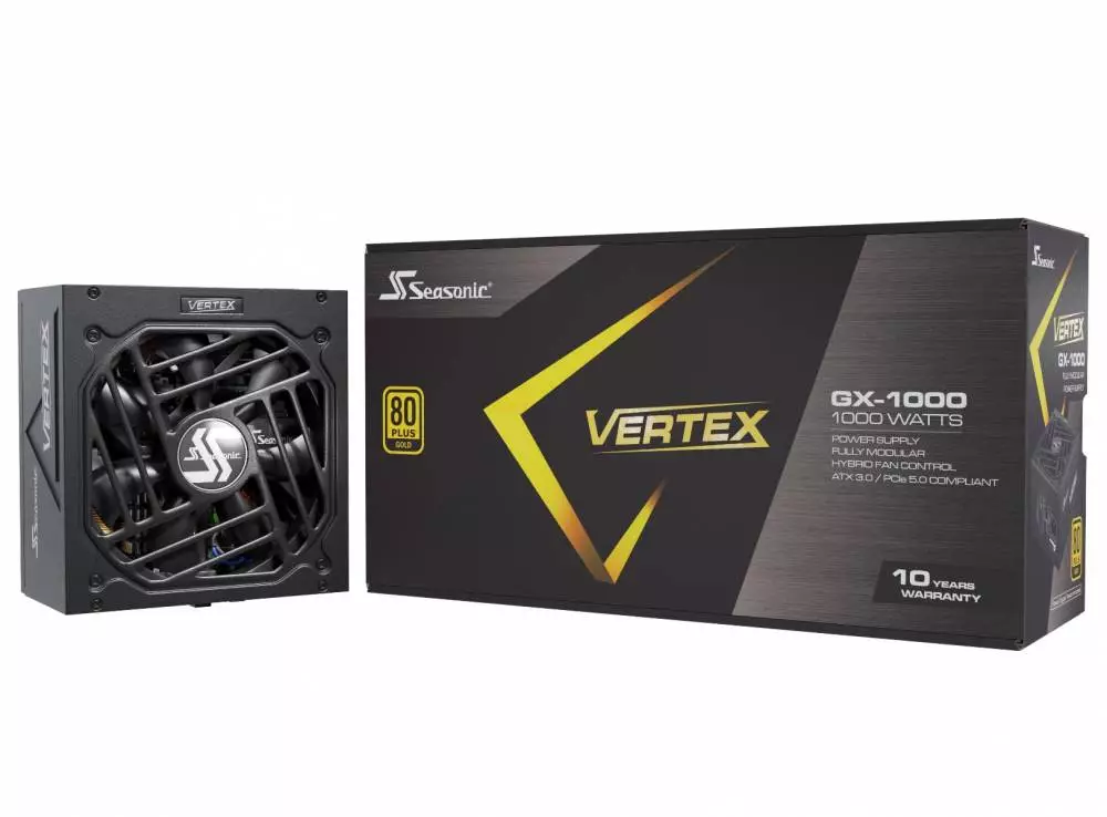 Захранване Seasonic VERTEX GX-1000 ATX 3.0 1000W 80 Plus Gold PSU PCIe Gen 5 - 12102GXAFS 