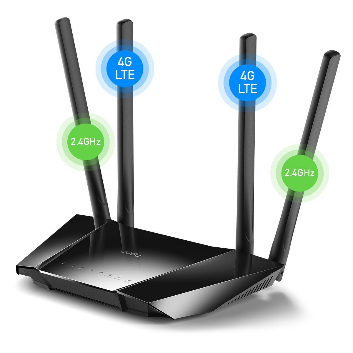 Routeur sans fil Cudy LT400, 4G LTE, 2.4GHz, 300 Mbps, 10/100