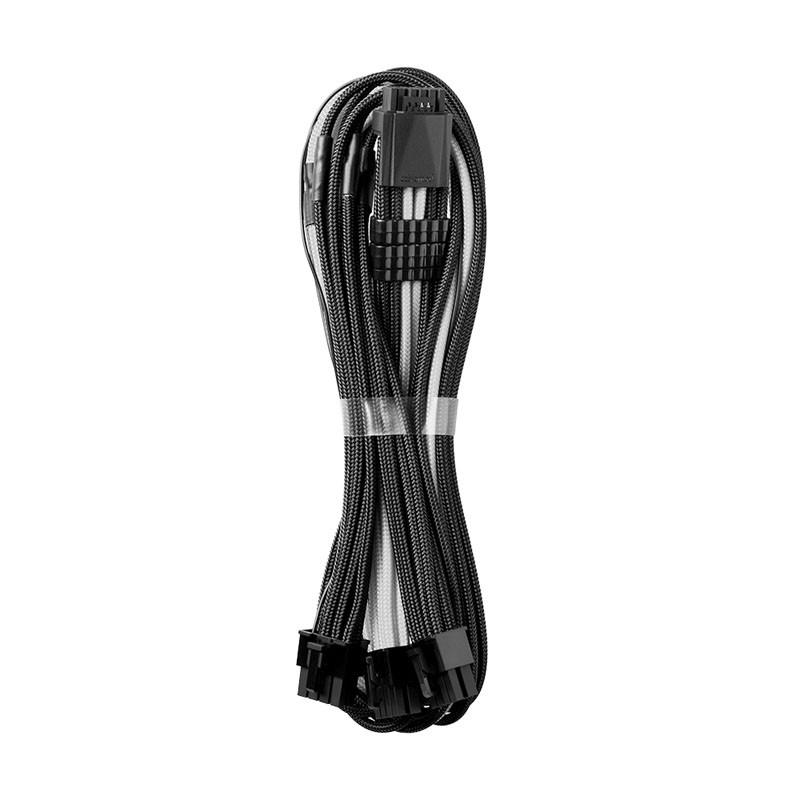 Оплетен кабел CableMod PRO ModMesh RT-Series 12VHPWR към 3x8Pin PCI-E кабел - 60cm за ASUS/Seasonic захранвания, Black/White