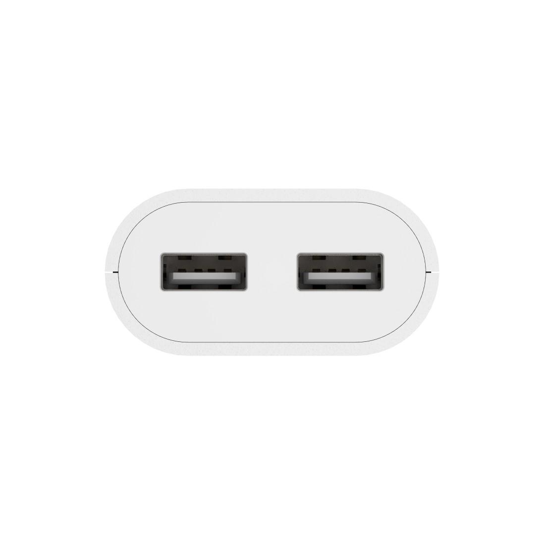 Hama USB захранване/разклонител с 1,9 м дълъг кабел, 2,4 A, 2x USB-A, бяло