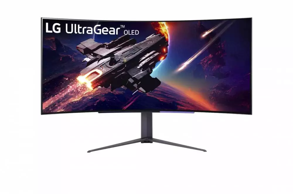 Монитор LG 45GR95QE-B, 45", OLED, Curved 800R, WQHD 3440x1440, 240Hz, 0.03ms, HDR, AMD FreeSync/G-Sync