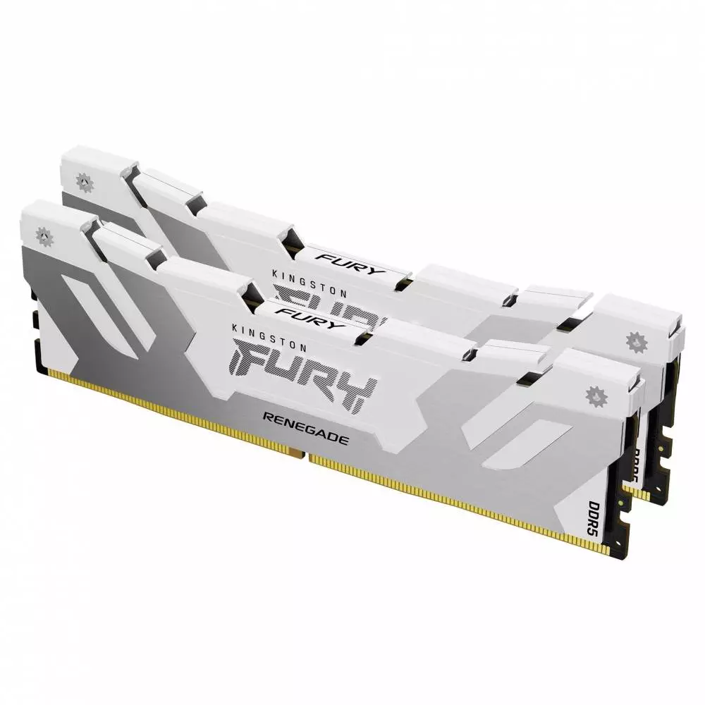 Памет Kingston Fury Renegade White 32GB (2x16GB) DDR5 6400MHz CL32 - KF564C32RWK2-32