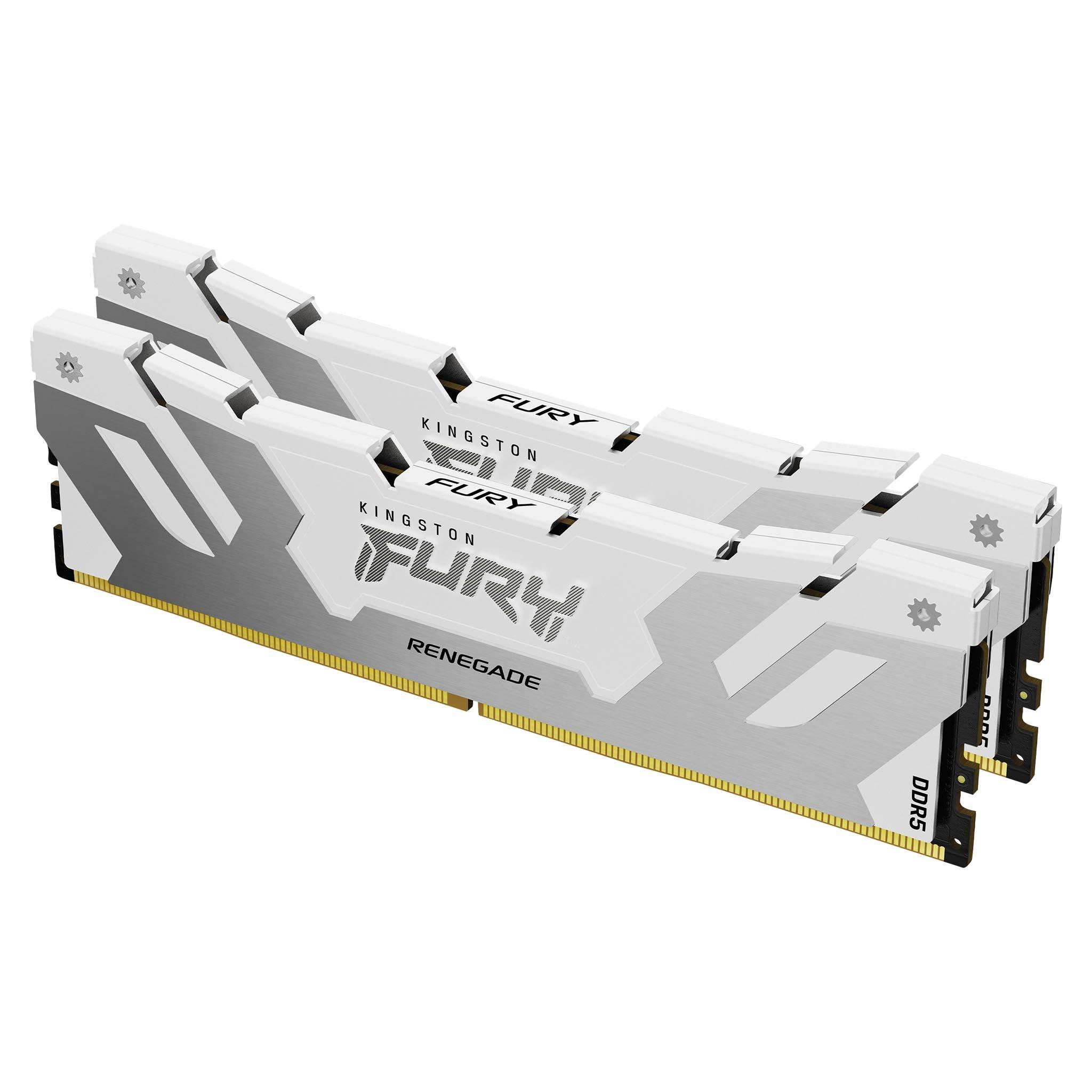 Памет Kingston Fury Renegade White 32GB (2x16GB) DDR5 6400MHz CL32 - KF564C32RWK2-32