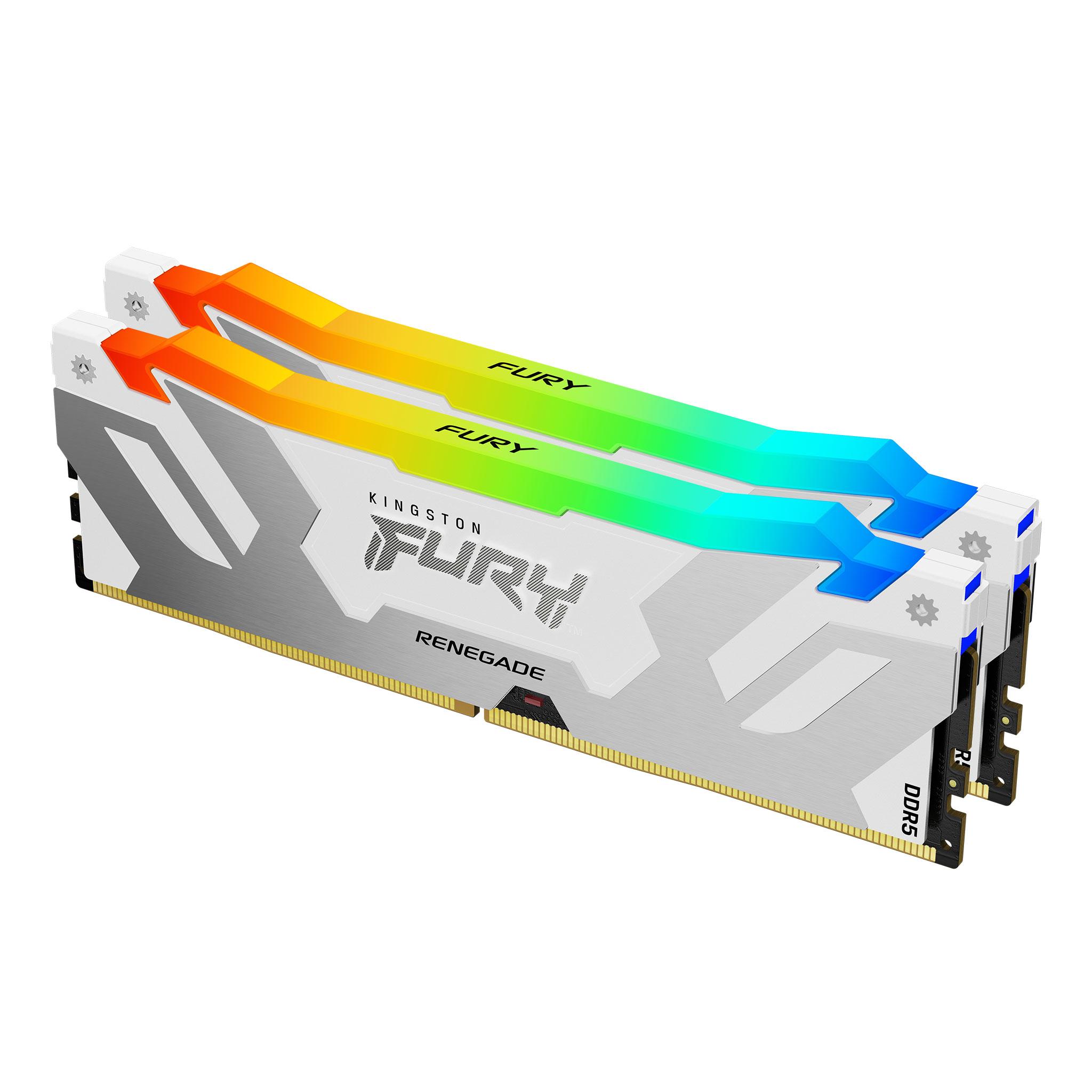 Памет Kingston Fury Renegade White RGB 32GB (2x16GB) DDR5 6800MHz CL36 - KF568C36RWAK2-32