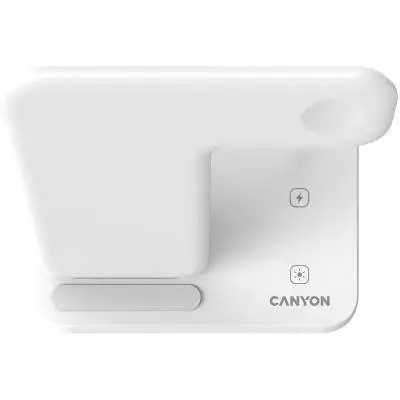 Безжично зарядно CANYON CNS-WCS303W 3in1 Wireless Charger with touch button for Running water light