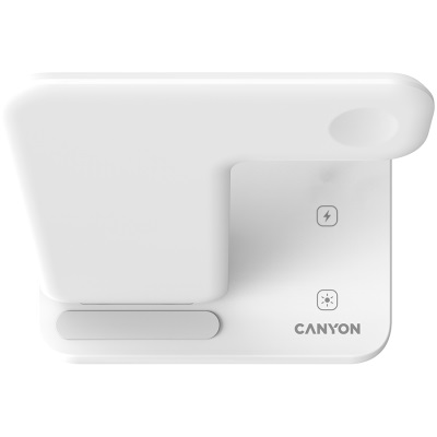 Безжично зарядно CANYON CNS-WCS303W 3in1 Wireless Charger with touch button for Running water light