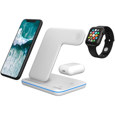 Безжично зарядно CANYON CNS-WCS303W 3in1 Wireless Charger with touch button for Running water light