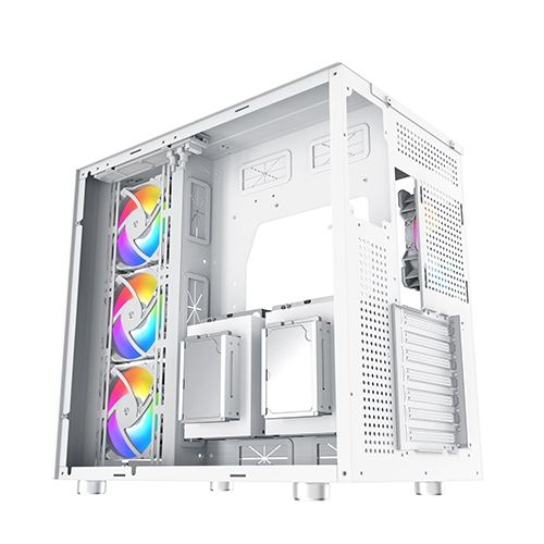 Кутия XIGMATEK AQUARIUS PRO ARCTIC Mid-Tower TG ATX Case White 