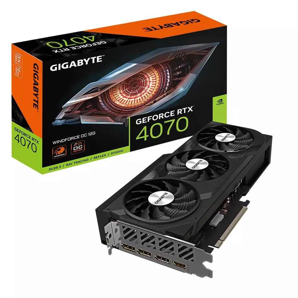 Видео карта Gigabyte GeForce RTX 4070 WINDFORCE OC 12G 