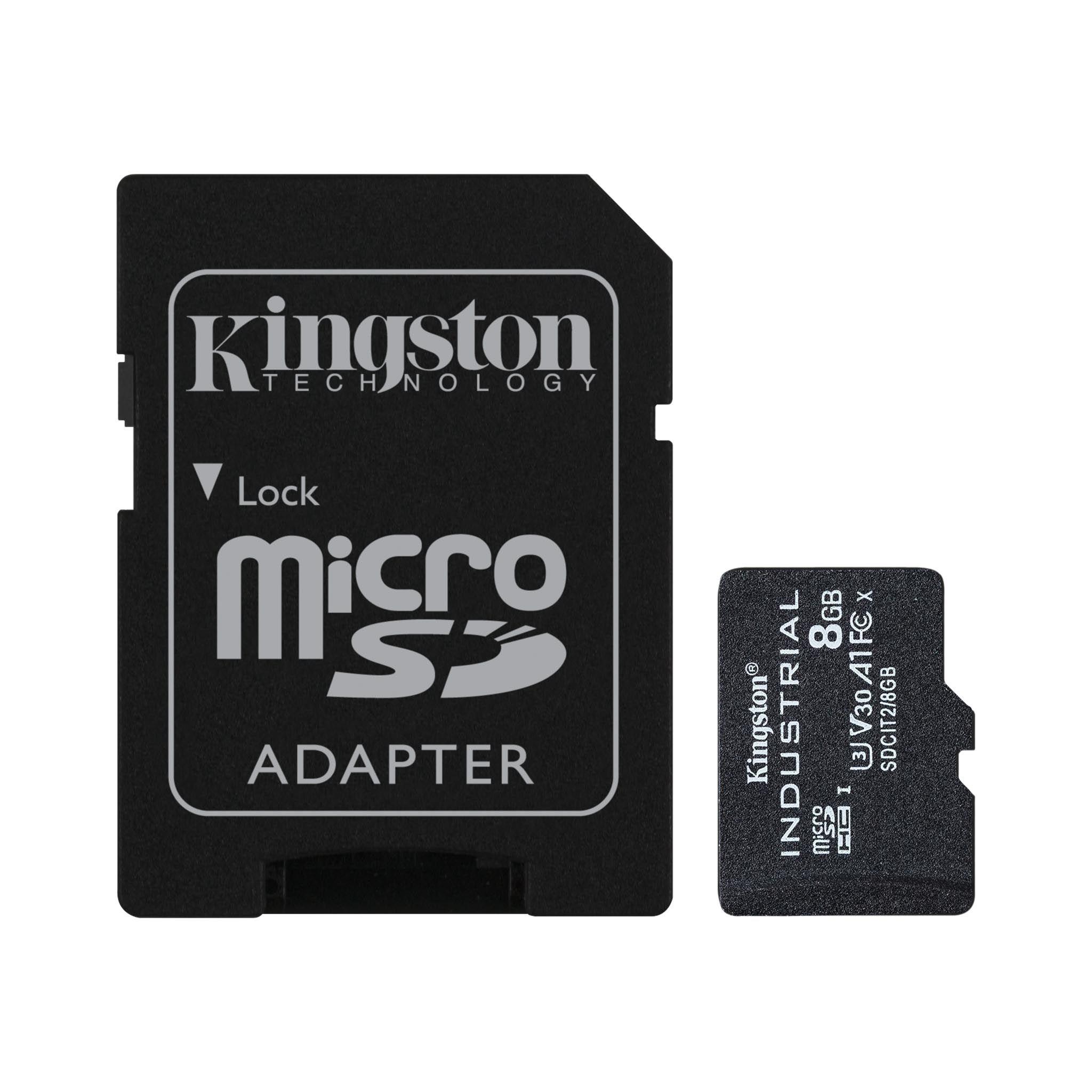 Карта памет Kingston Industrial 8GB, microSDHC/SDXC A1, Class 10
