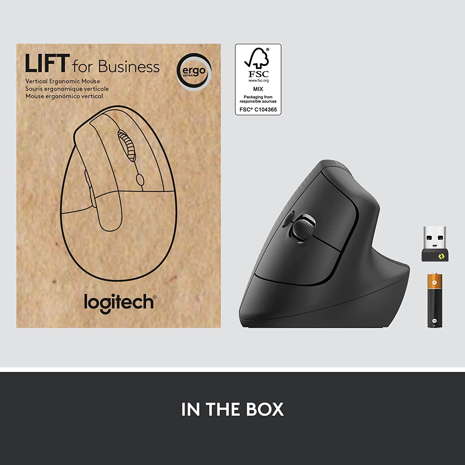 Мишка Logitech Lift for Business Vertical Wireless Mouse Graphite - 910-006494