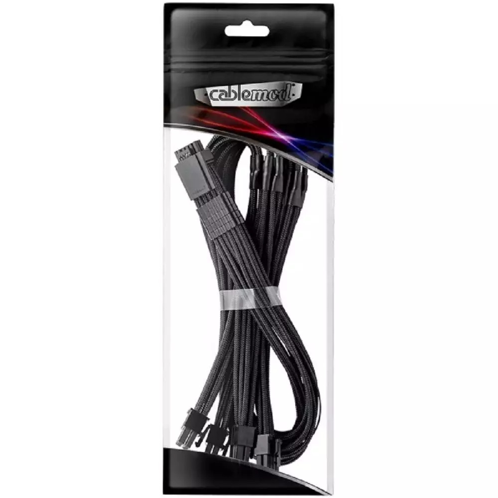 Кабел CableMod E-Series Pro ModMesh Sleeved 12VHPWR, PCIe 8pin x 4, Black, Nvidia 4000 series, SuperFlower, EVGA PSU