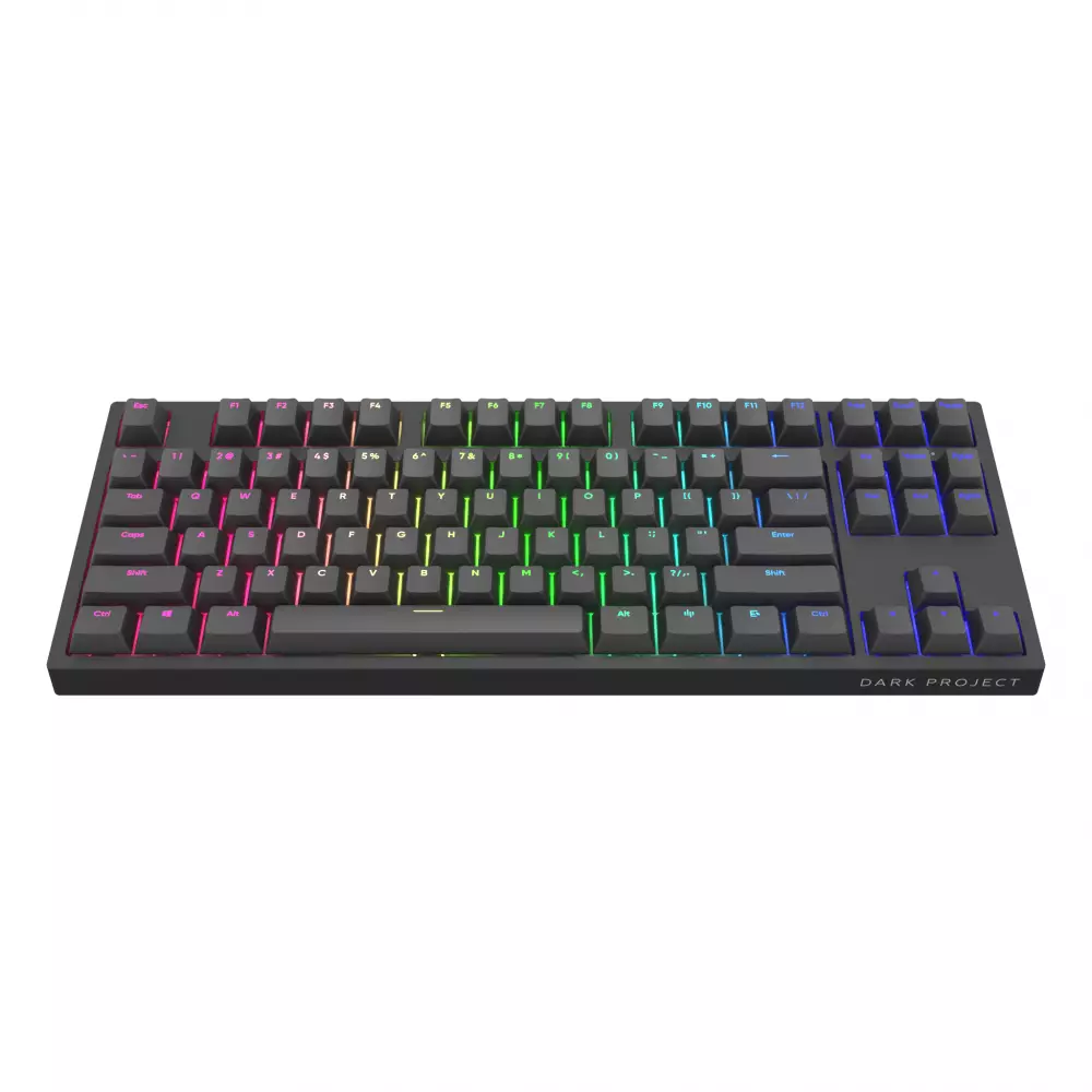 Геймърскa механична клавиатура Dark Project KD87A Black TKL - G3MS Sapphire Switches, RGB, PBT Keycaps