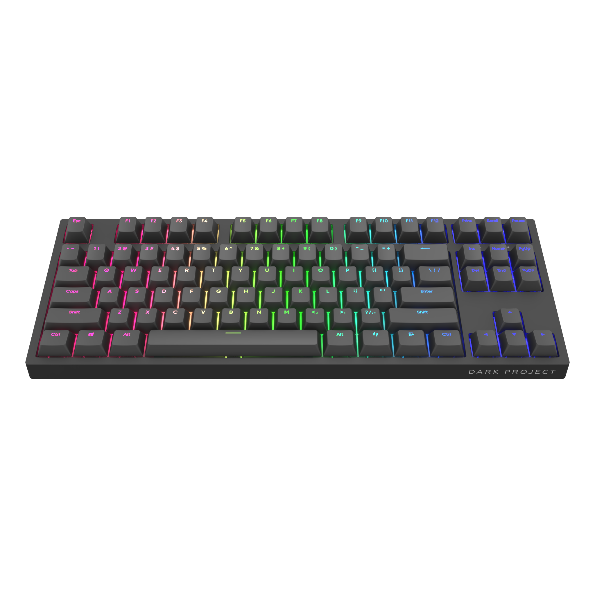 Геймърскa механична клавиатура Dark Project KD87A Black TKL - G3MS Sapphire Switches, RGB, PBT Keycaps