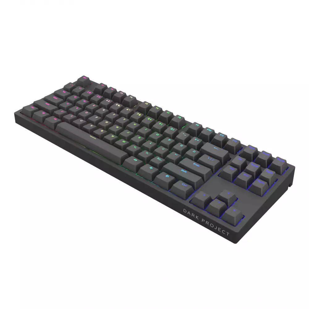 Геймърскa механична клавиатура Dark Project KD87A Black TKL - G3MS Sapphire Switches, RGB, PBT Keycaps