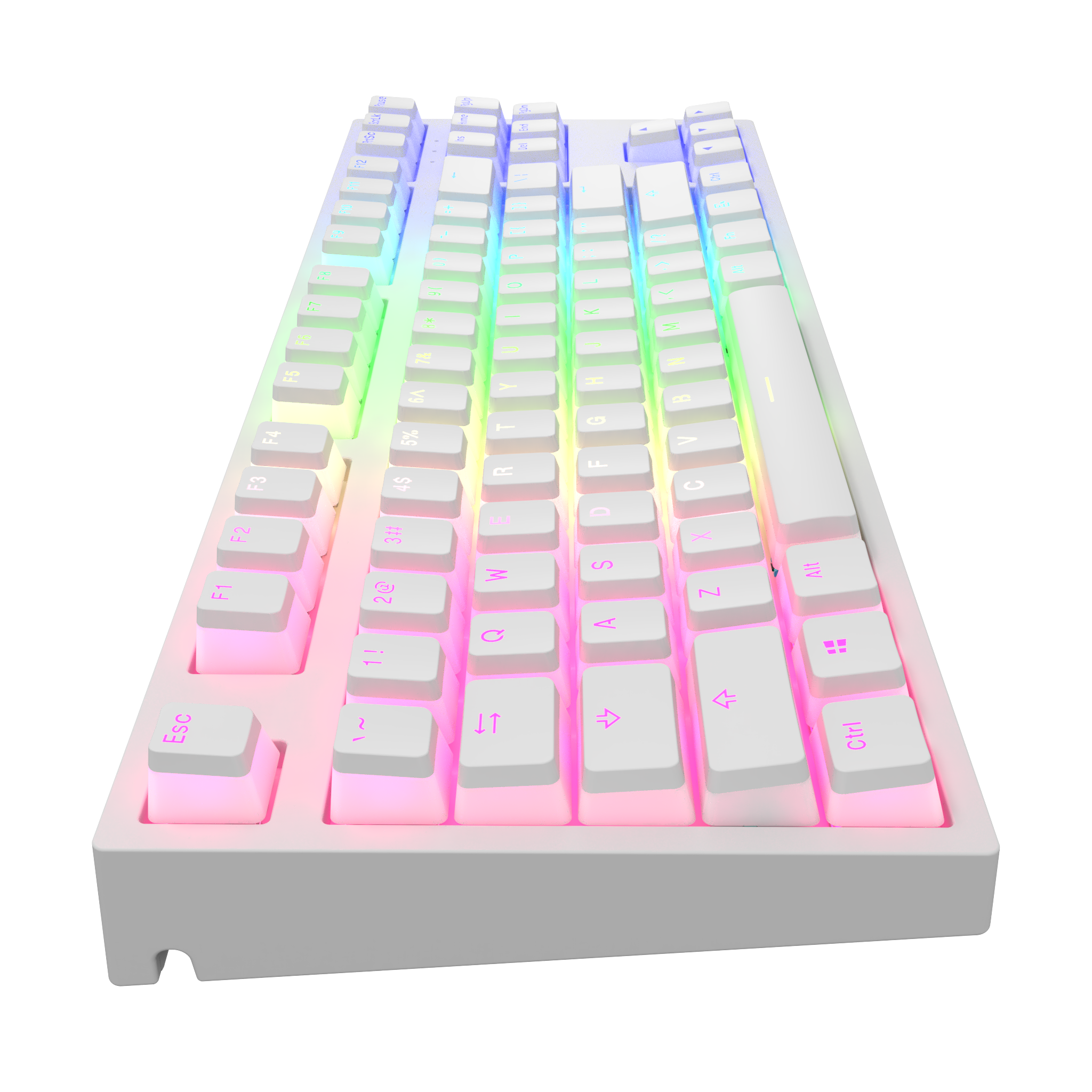 Геймърскa механична клавиатура Dark Project KD87A White TKL - G3MS Sapphire Optical Switches, RGB, PBT Keycaps