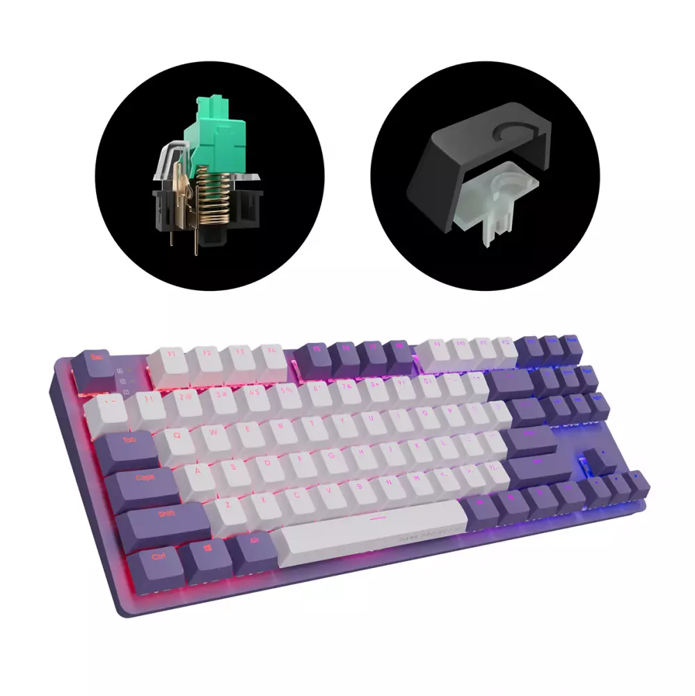Gaming μηχανικό πληκτρολόγιο Dark Project KD87A Violet - G3MS Sapphire Switches, RGB, PBT Keycaps