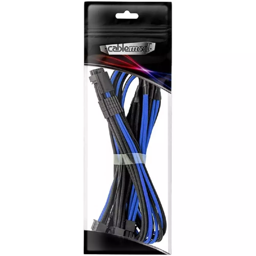 Кабел CableMod E-Series Pro ModMesh Sleeved 12VHPWR, PCIe 8pin x 4, Black + Blue, Nvidia 4000 series, SuperFlower, EVGA PSU