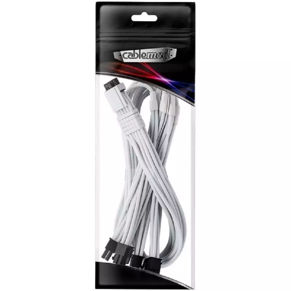 Кабел CableMod E-Series Pro ModMesh Sleeved 12VHPWR, PCIe 8pin x 4, White, Nvidia 4000 series, SuperFlower, EVGA PSU