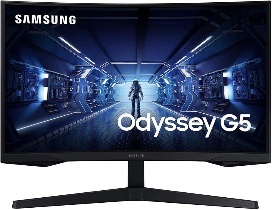 Монитор Samsung Odyssey G5 32", VA, 1000R, WQHD 2560x1440, 144Hz, 1 ms, AMD FreeSync Premium, DisplayPort, HDMI, Черен